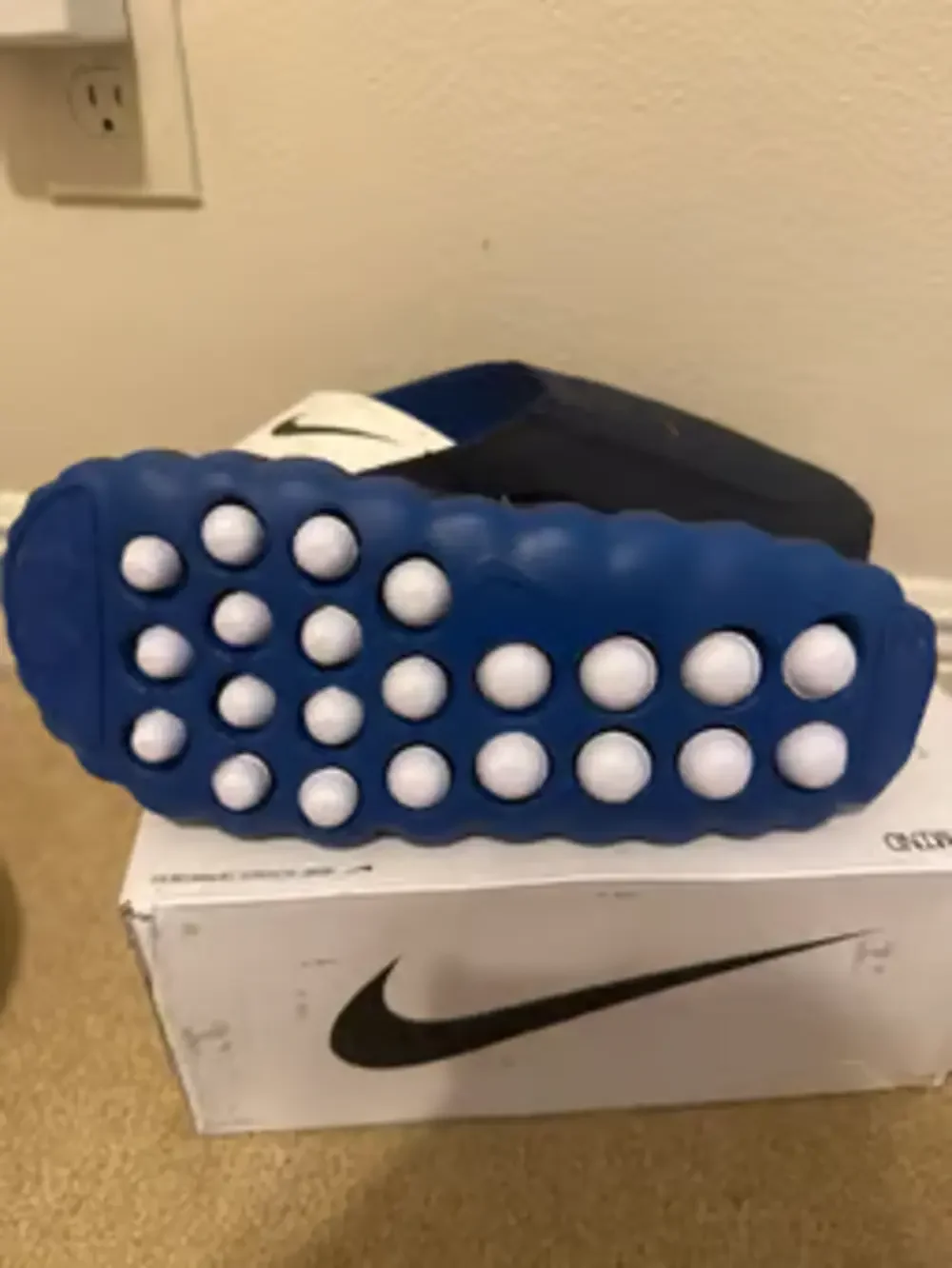 New - Men's Nike Mind 001 Blackened Blue Game Royal Slides